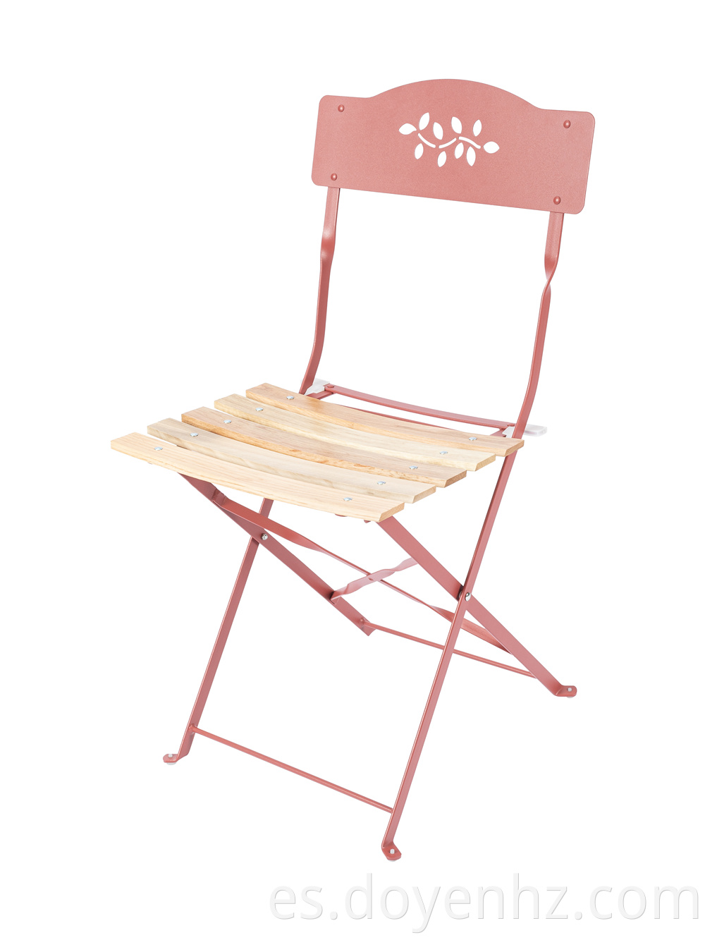 Metal Folding Chair with Wood Slat Seat
